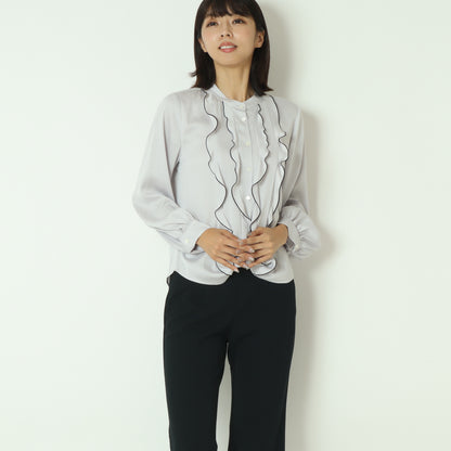 バイカラーフリルラインブラウス  531436