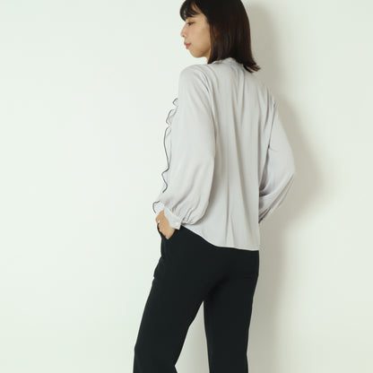 バイカラーフリルラインブラウス  531436