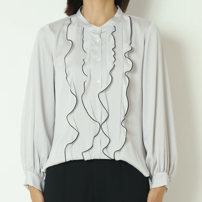 バイカラーフリルラインブラウス  531436