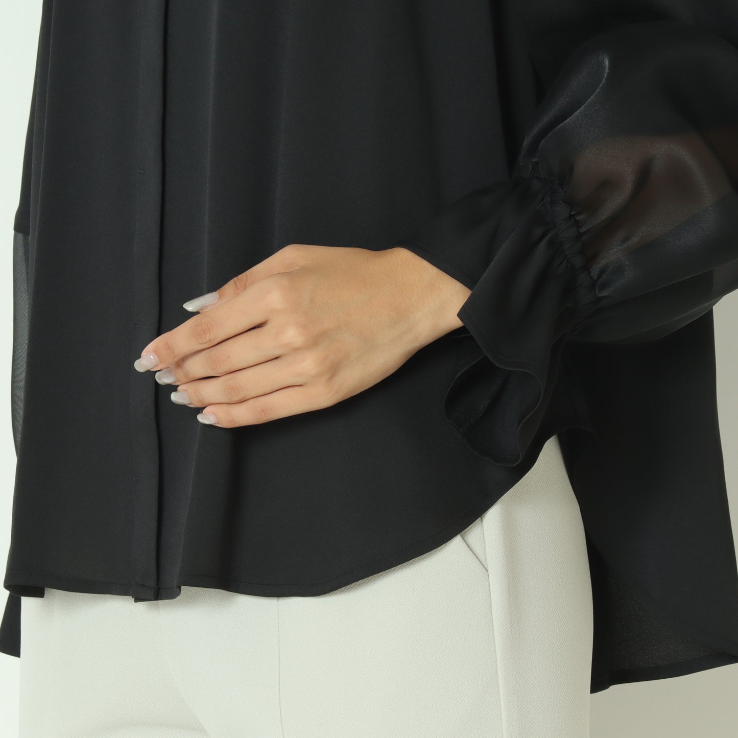 切り替えシアースリーブブラウス  531437