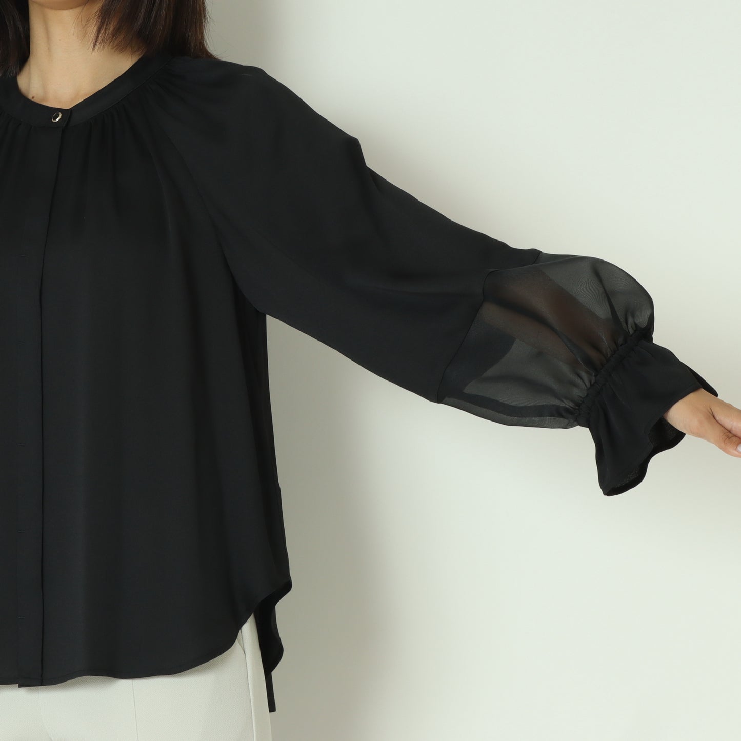 切り替えシアースリーブブラウス  531437