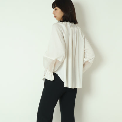 切り替えシアースリーブブラウス  531437