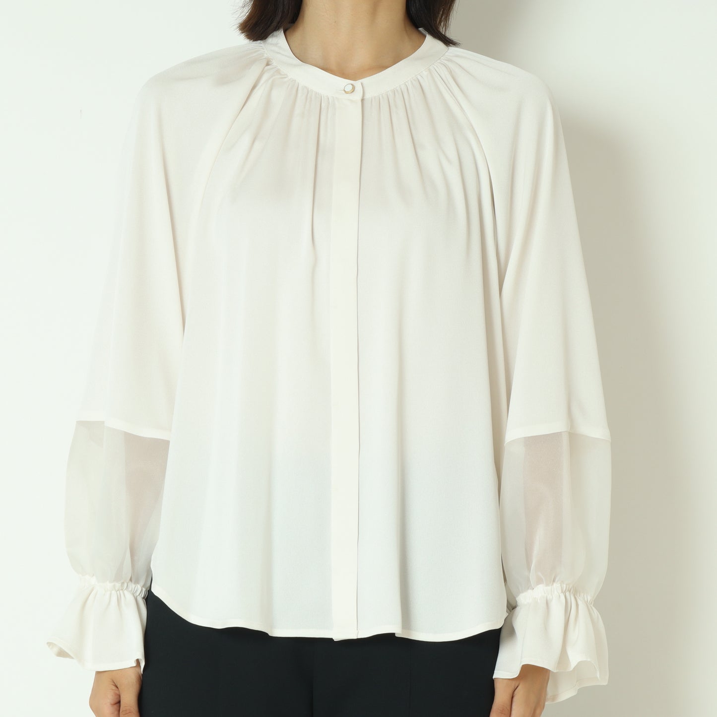 切り替えシアースリーブブラウス  531437