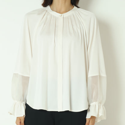 切り替えシアースリーブブラウス  531437