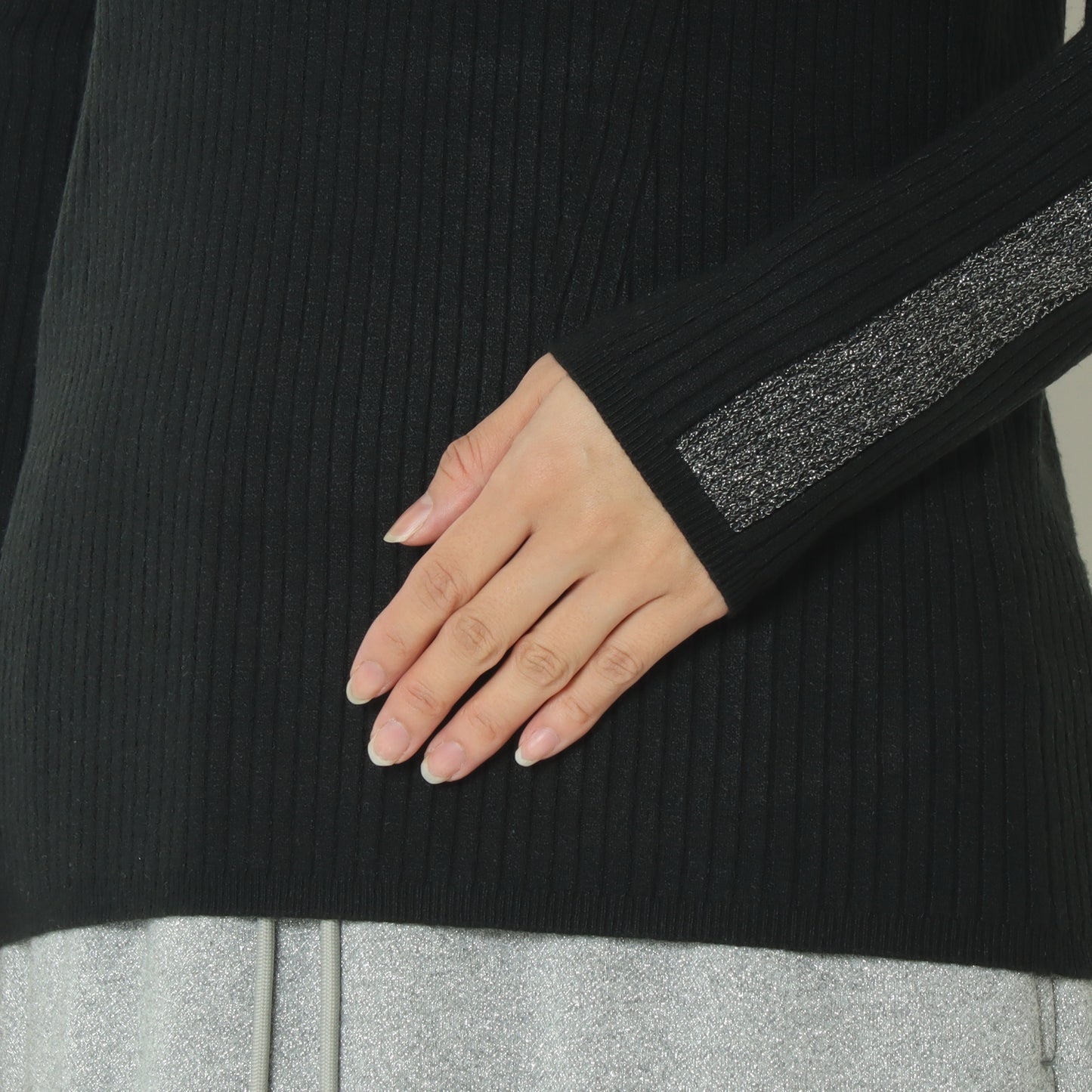 ラメライン入りリブニット  531913