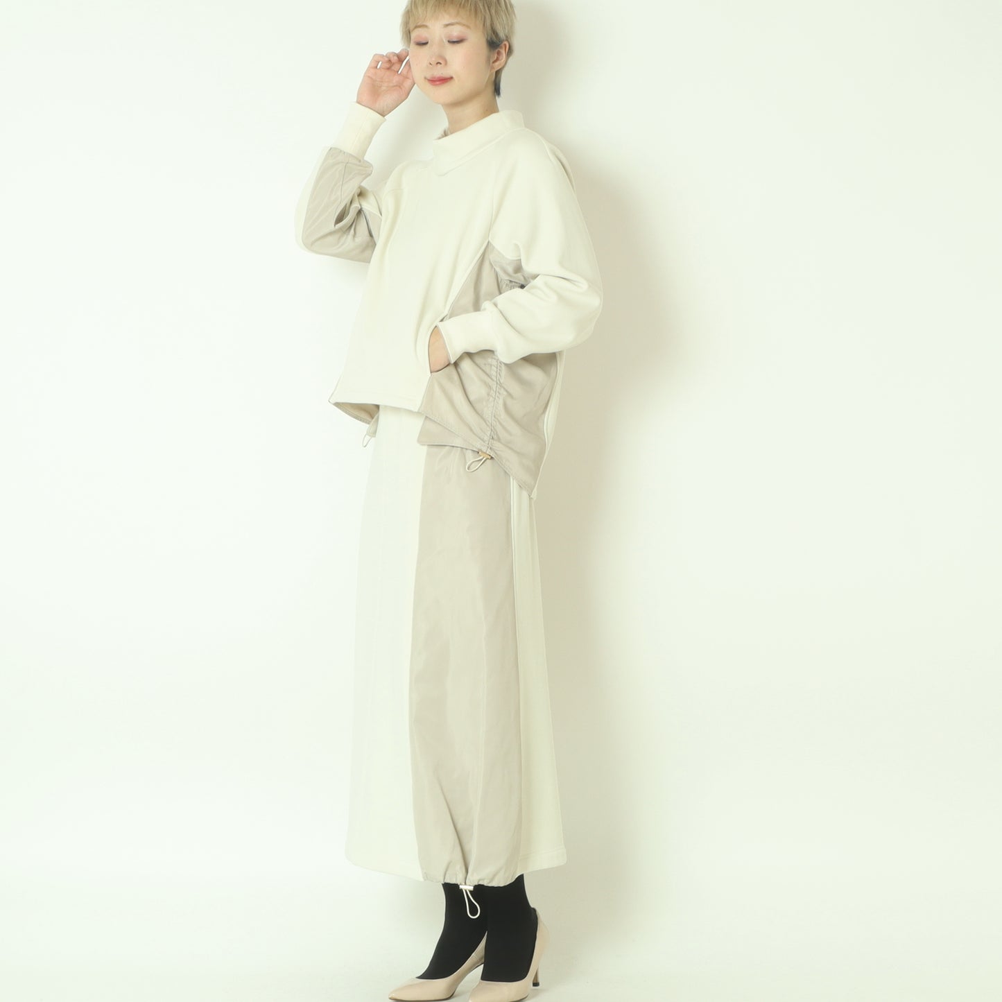 異素材ドッキングスウェットスカート  531667