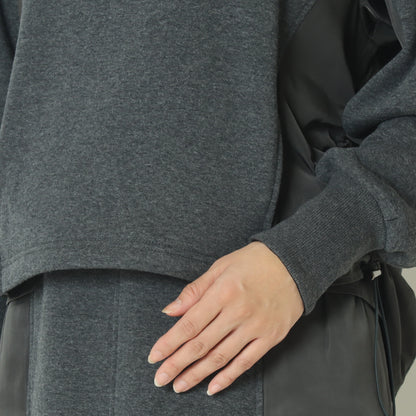 異素材ドッキングスウェットプルオーバー  531970