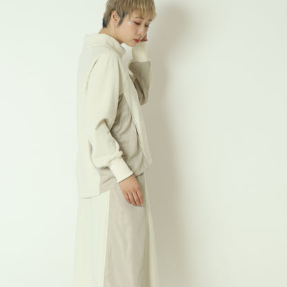 異素材ドッキングスウェットプルオーバー  531970