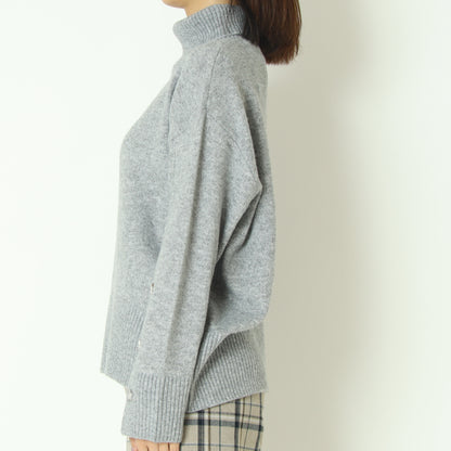 ウール混星釦タートルニット  531958
