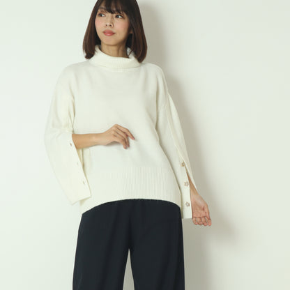 ウール混星釦タートルニット  531958