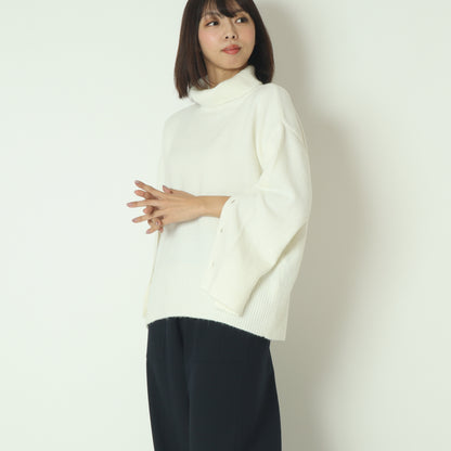 ウール混星釦タートルニット  531958