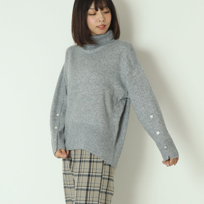 ウール混星釦タートルニット  531958