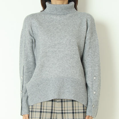 ウール混星釦タートルニット  531958
