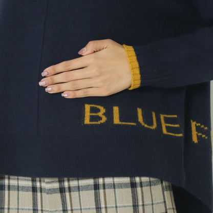 カシミヤ混ハイネックロゴニット  531973