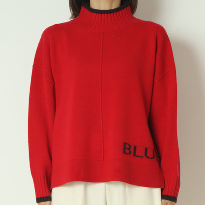 カシミヤ混ハイネックロゴニット  531973