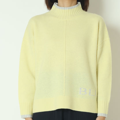 カシミヤ混ハイネックロゴニット  531973