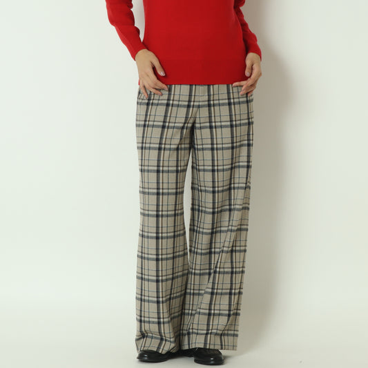 微起毛チェックワイドパンツ  531668