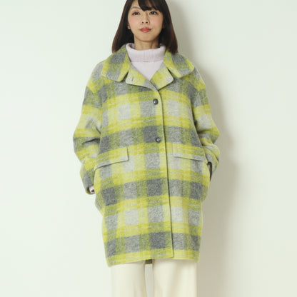 ウールチェックコート  531484