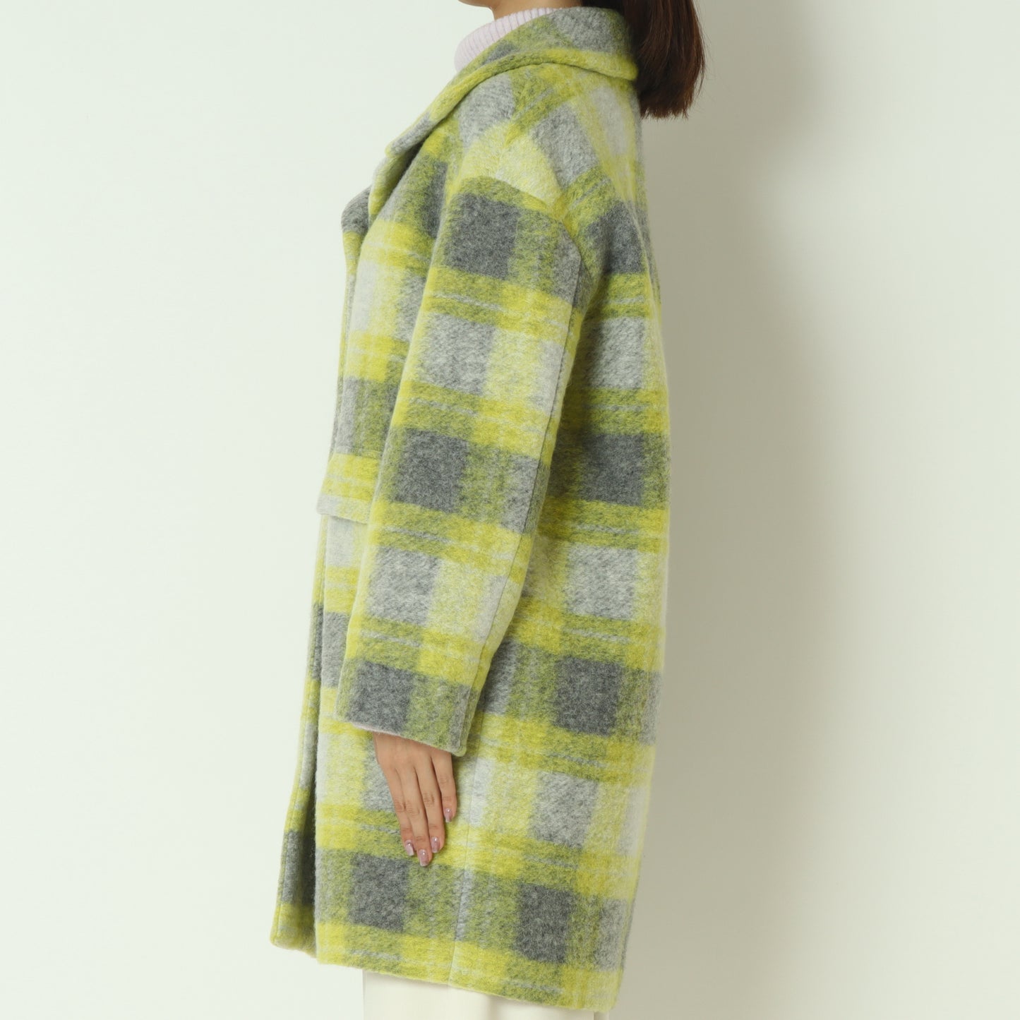 ウールチェックコート  531484