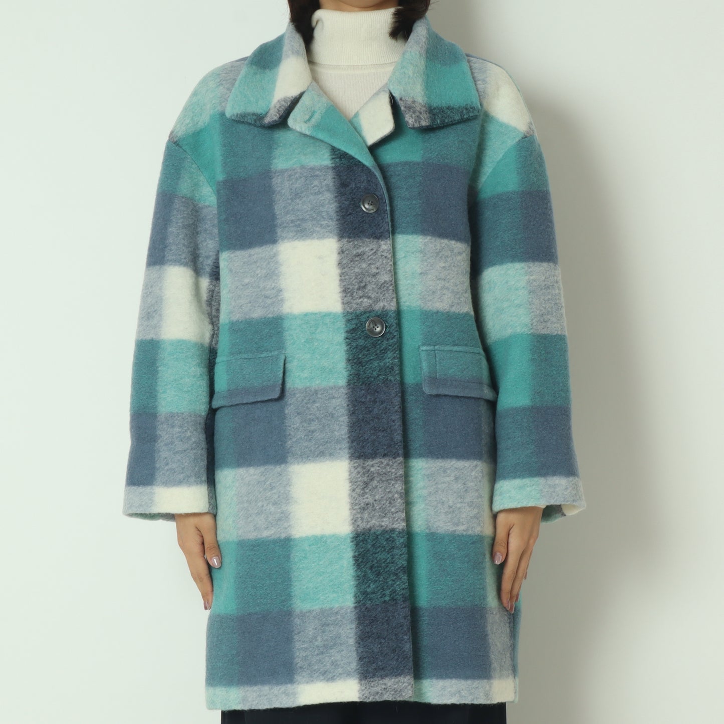 ウールチェックコート  531484
