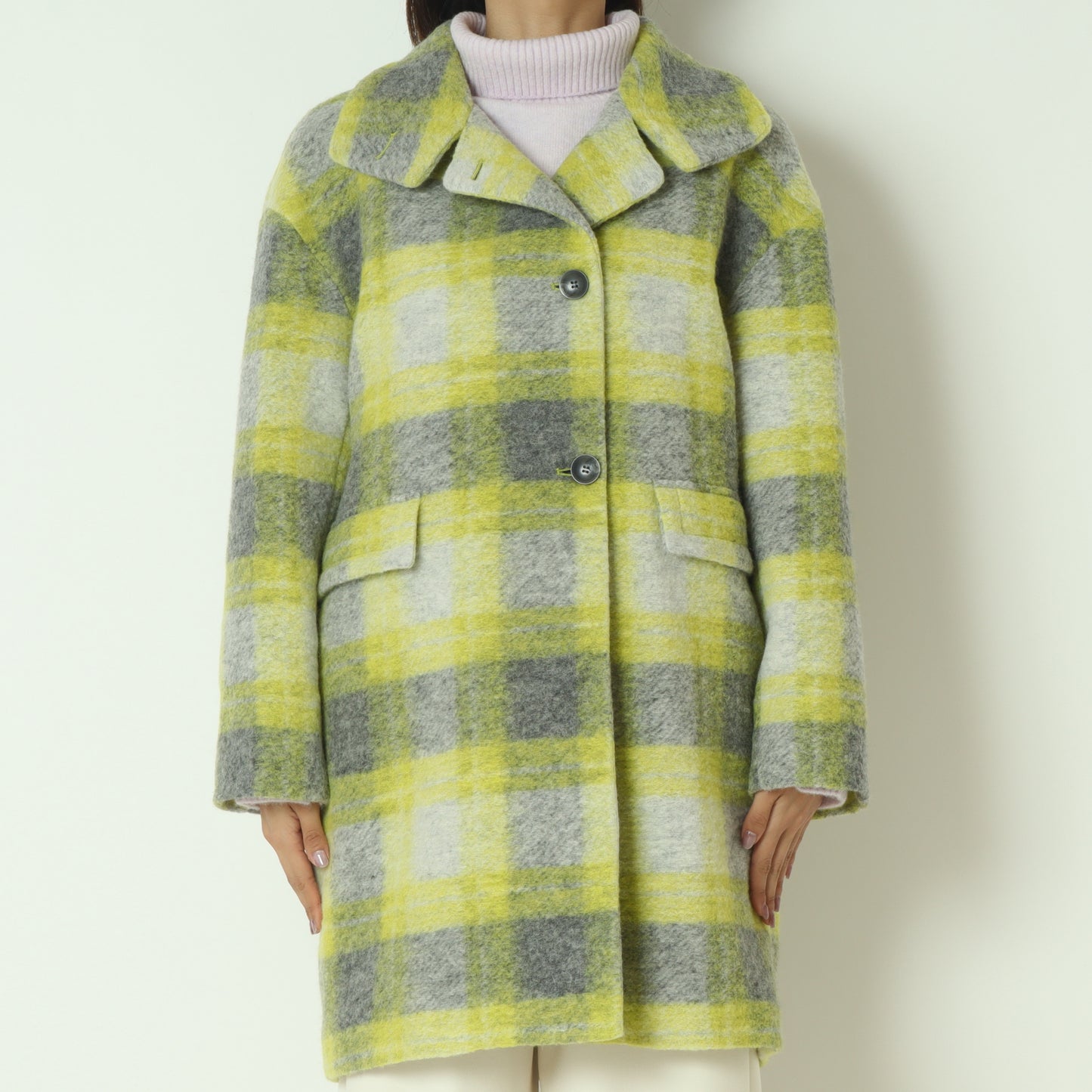 ウールチェックコート  531484