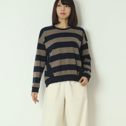 クルーネックボーダーカットソー  532929