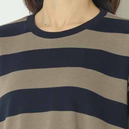 クルーネックボーダーカットソー  532929