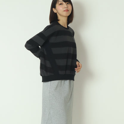 クルーネックボーダーカットソー  532929