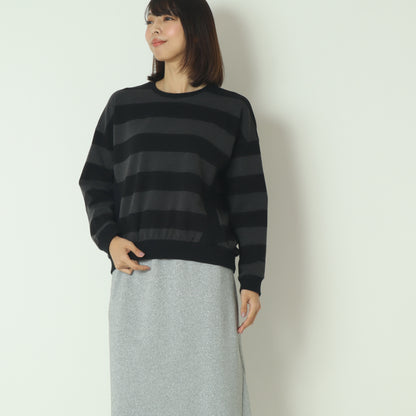 クルーネックボーダーカットソー  532929