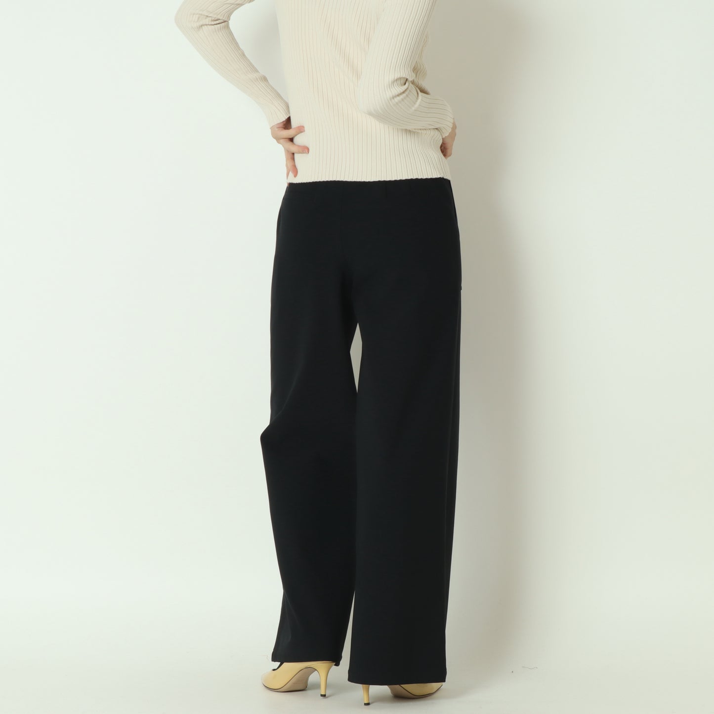 裏起毛ウエストリブワイドパンツ  541601