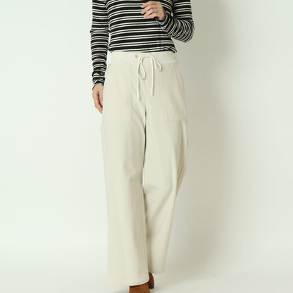 裏起毛ウエストリブワイドパンツ  541601