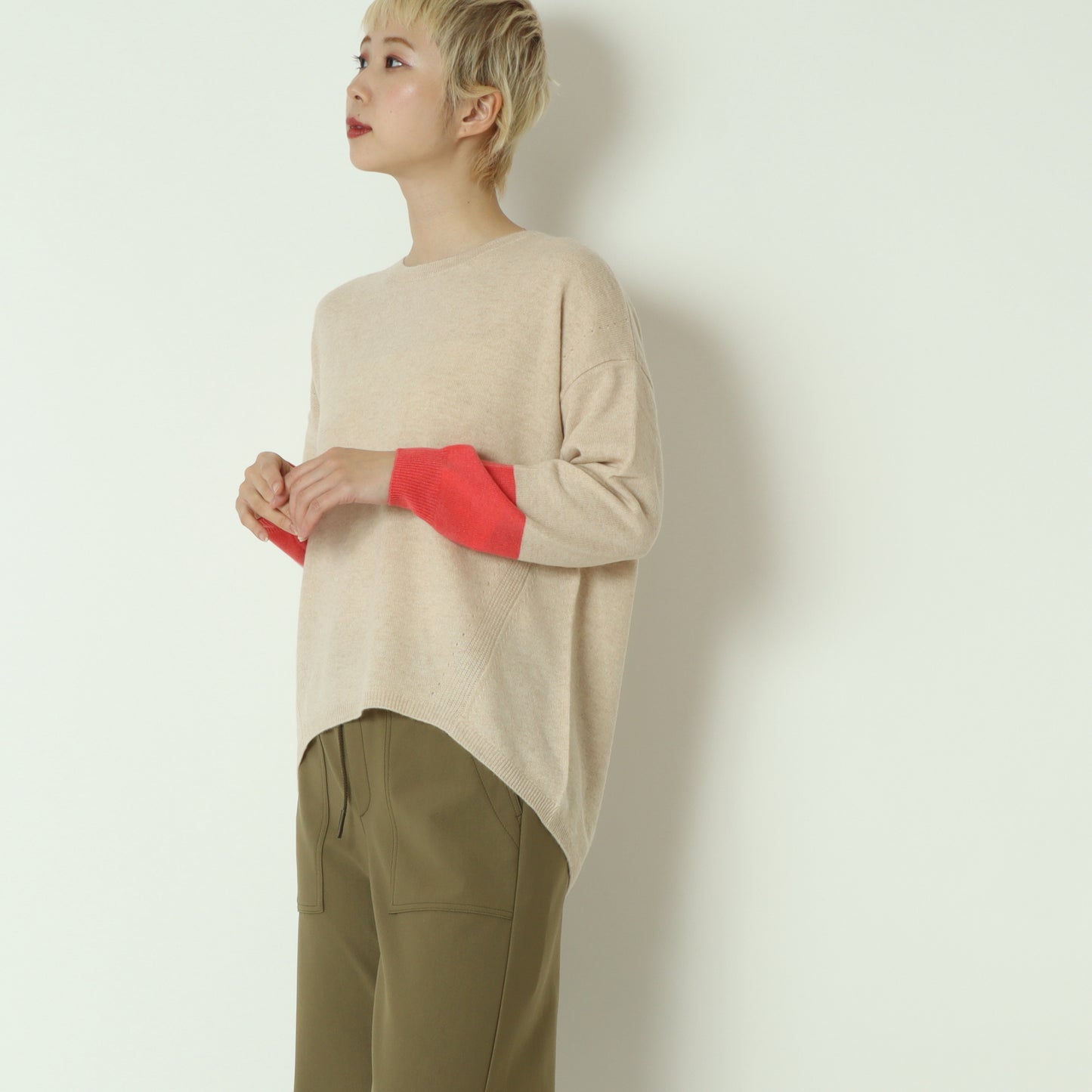 バイカラー配色ニット 531966