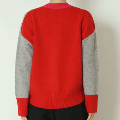 配色リブカーディガン 531974