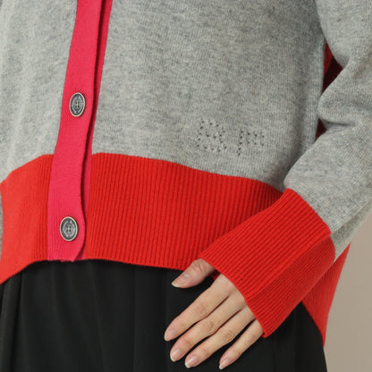 配色リブカーディガン 531974