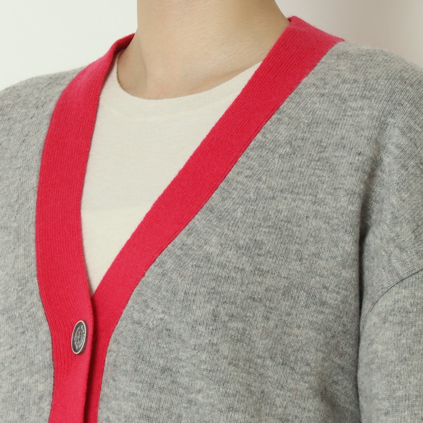 配色リブカーディガン 531974