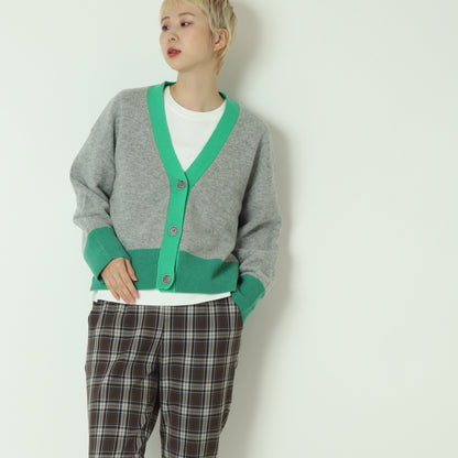 配色リブカーディガン 531974