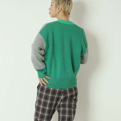 配色リブカーディガン 531974