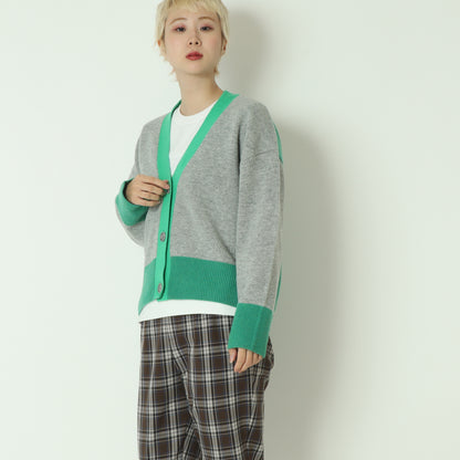 配色リブカーディガン 531974
