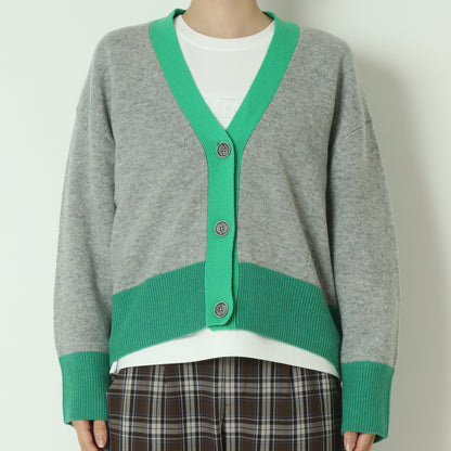 配色リブカーディガン 531974