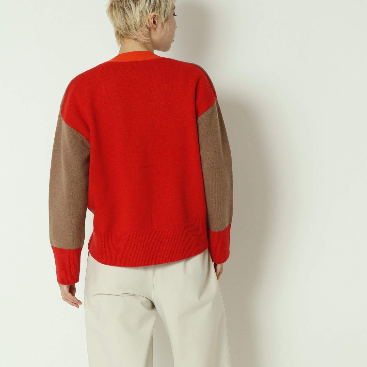 配色リブカーディガン 531974