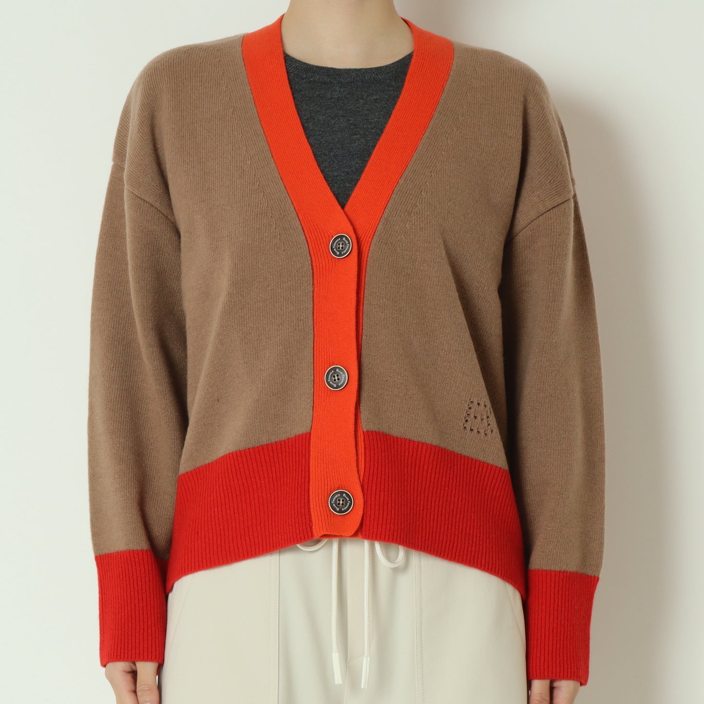 配色リブカーディガン 531974