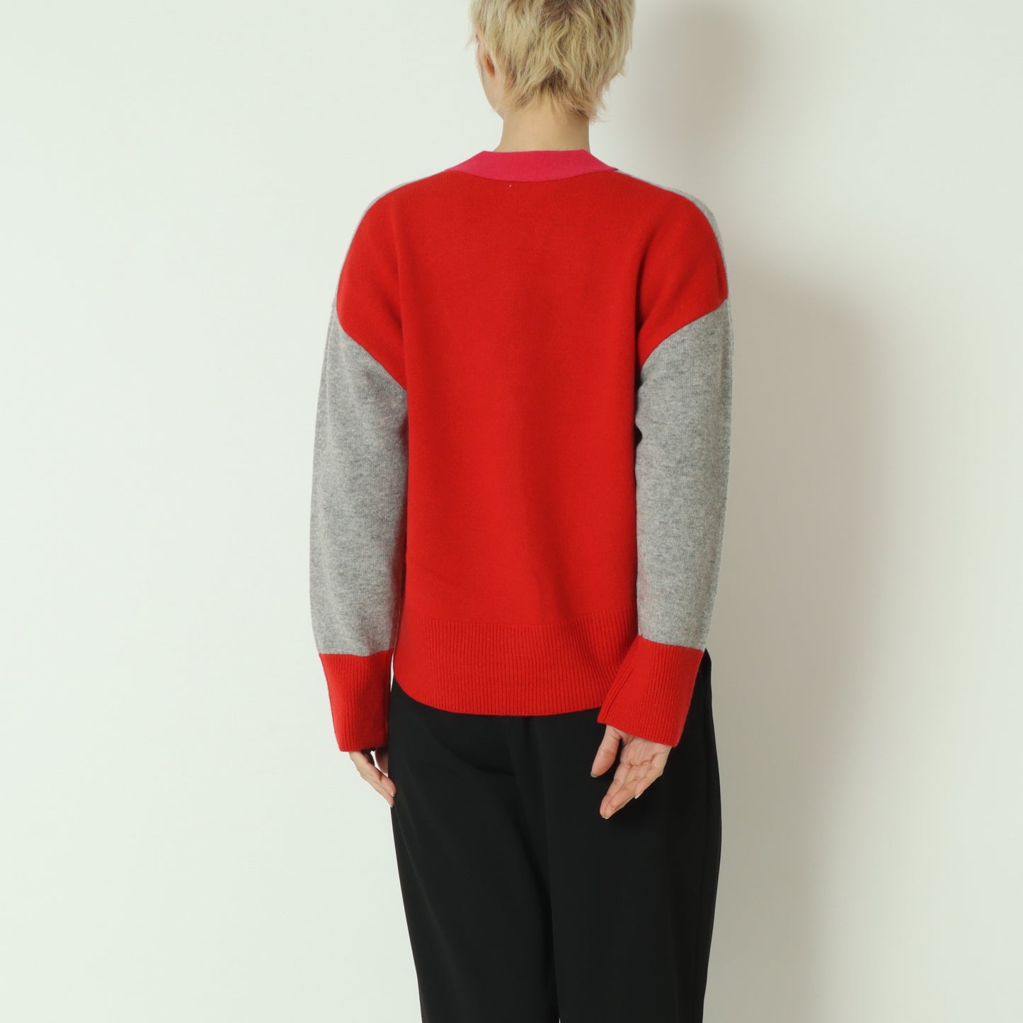 配色リブカーディガン 531974