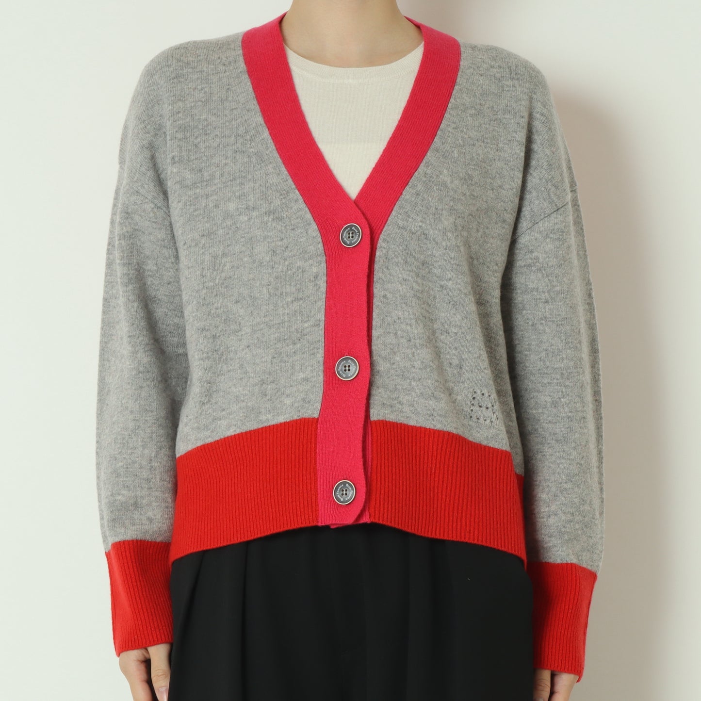 配色リブカーディガン 531974