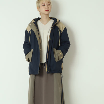 トリカラーフードダウンジャケット 542402