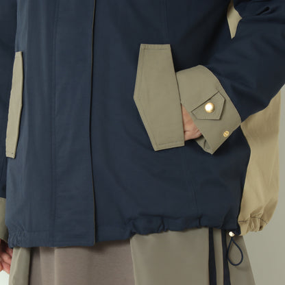 トリカラーフードダウンジャケット 542402