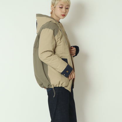 トリカラーフードダウンジャケット 542402