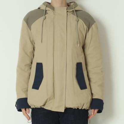 トリカラーフードダウンジャケット 542402