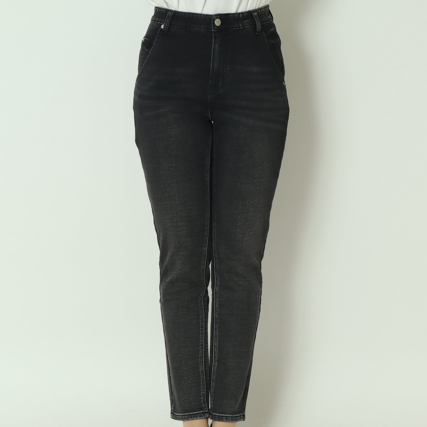 裏起毛ボーイフレンドカットデニム グレー  WKH001