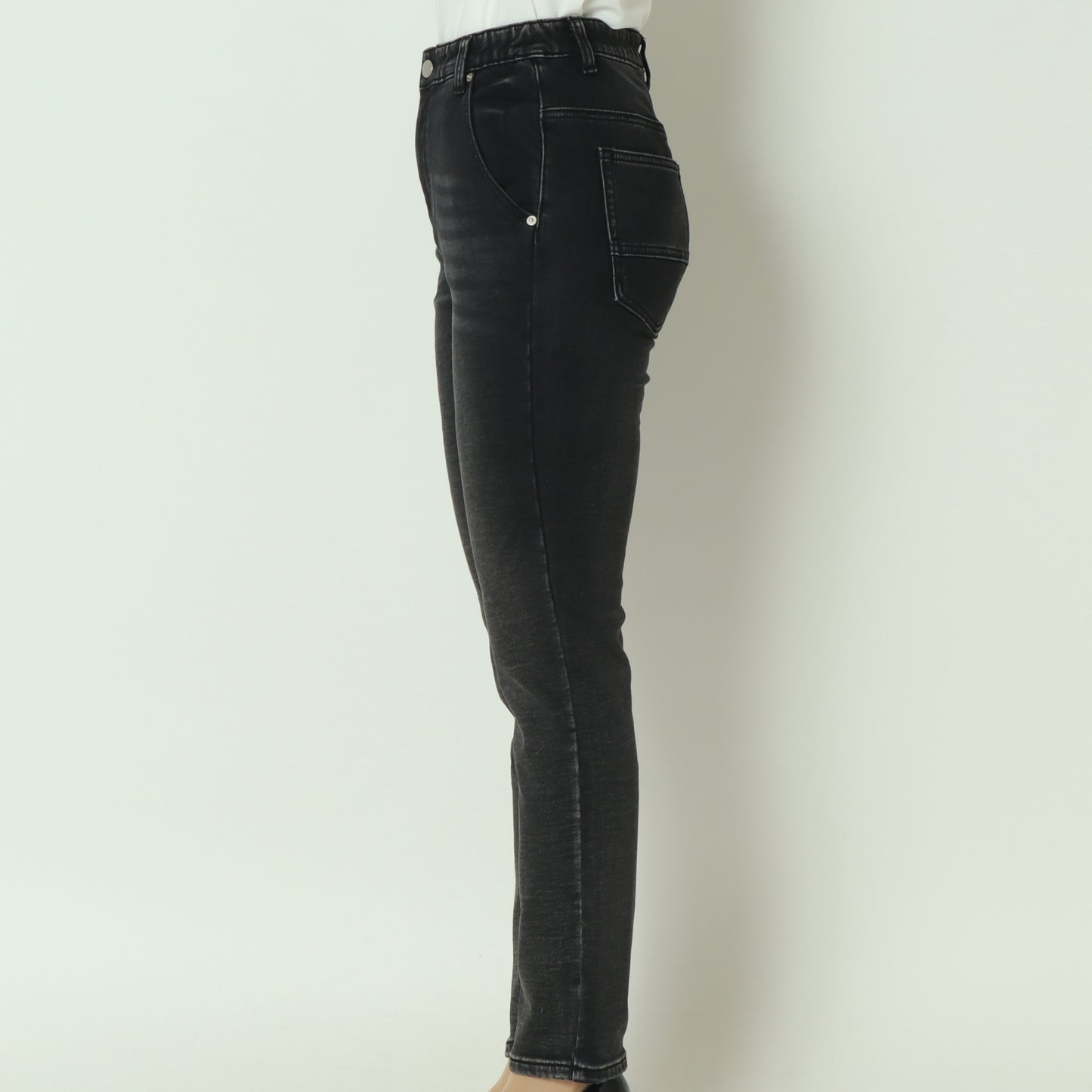 裏起毛ボーイフレンドカットデニム グレー  WKH001