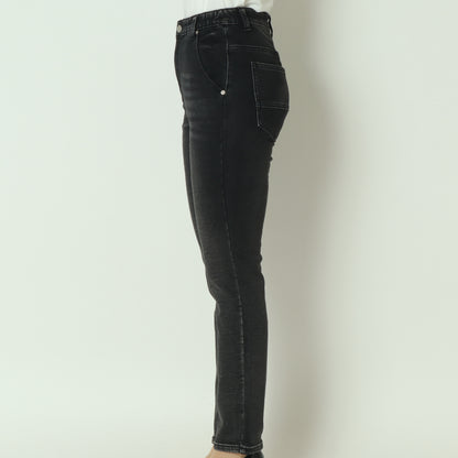 裏起毛ボーイフレンドカットデニム グレー  WKH001